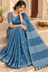 Art Silk Saree With Beautiful Pallu and Blouse