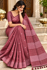 Art Silk Saree With Beautiful Pallu and Blouse